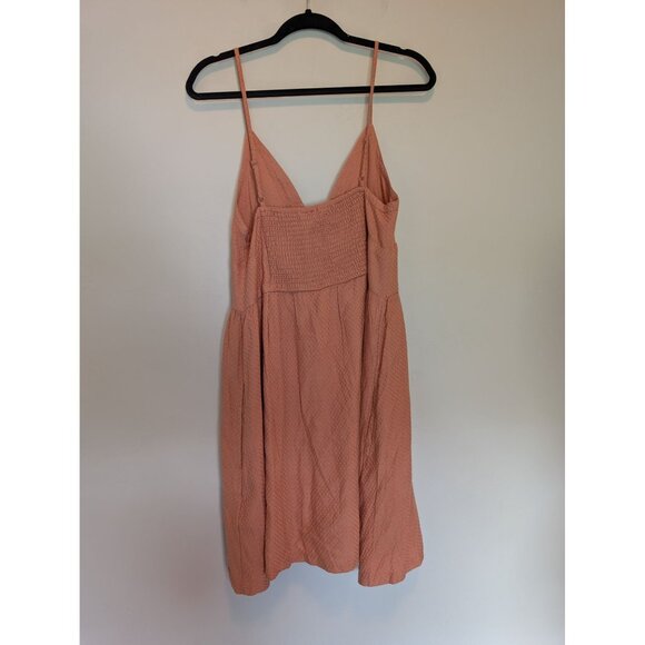 New Roxy Bright Light Sleeveless Textured Dress With Bow Detail & Smocked Back - - Picture 3 of 6